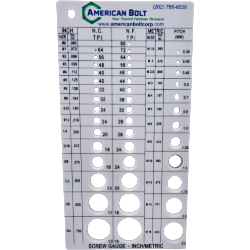 American Bolt Thread Gage White